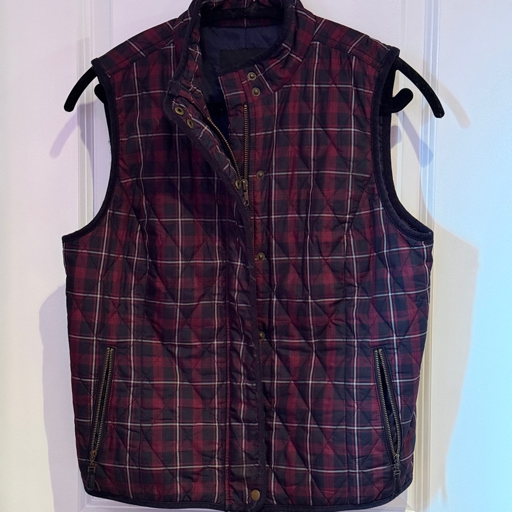Talbots Quilted Red and Black Vest